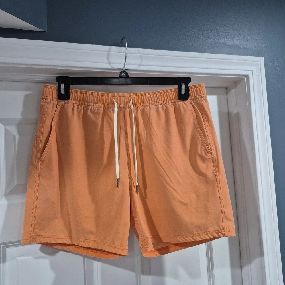 Fair Harbor Swim Trunks Mens Large Washed Orange Lined Shorts Travel Active 5